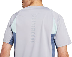 adidas Tech Apparel Colourblock Short Sleeve Mens Training Top - Grey