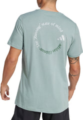 adidas Ultimate Metallic Graphic Short Sleeve Mens Running Top - Green