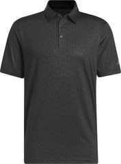 adidas Ultimate365 Allover Print Short Sleeve Mens Golf Polo Shirt - Black